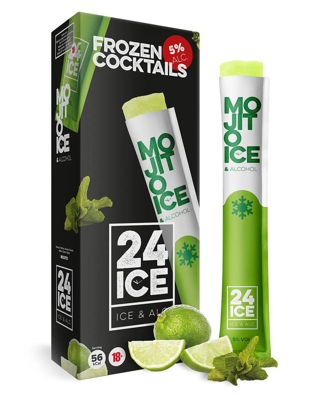 24 Ice Mojito Frozen Premixed Cocktail Multipack, 5 x 65 ml The Bottle Club