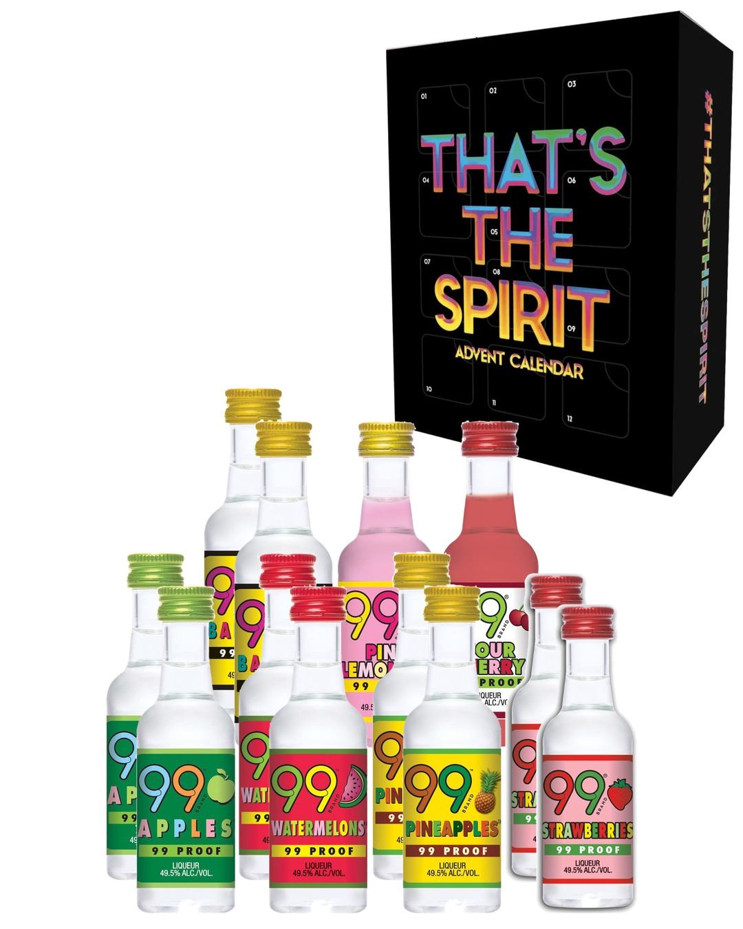 99 Proof Liqueur Advent Calendar, 12 x 5 cl spirit-miniatures
