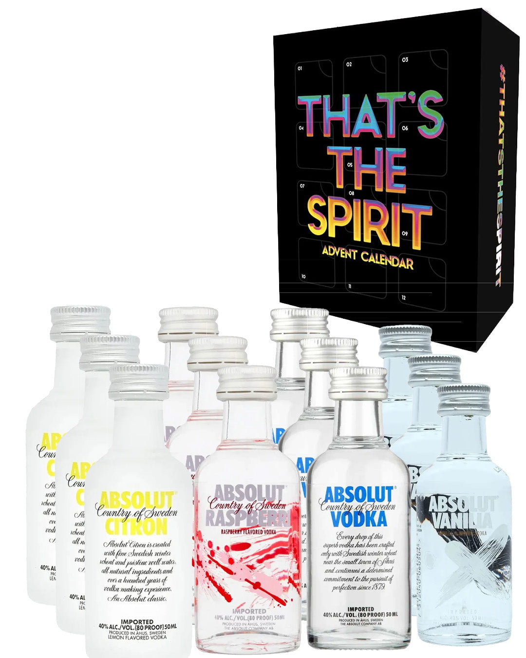 Absolut Vodka Advent Calendar, 12 x 5 cl Spirit Miniatures
