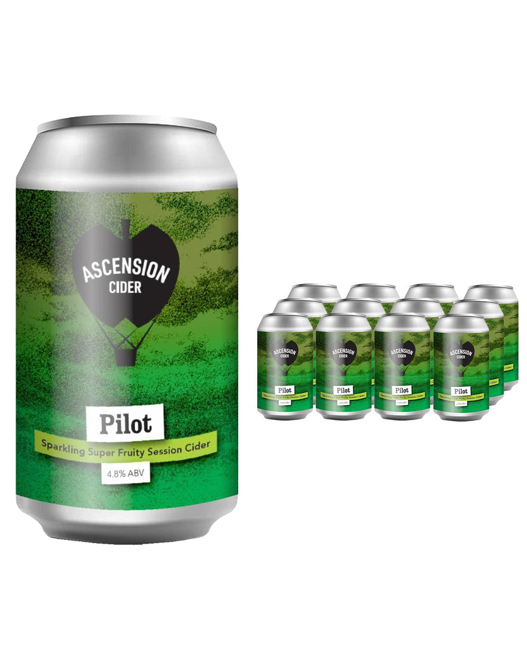 Ascension Pilot Medium Apple Cider Can Multipack, 12 x 330 ml Cider