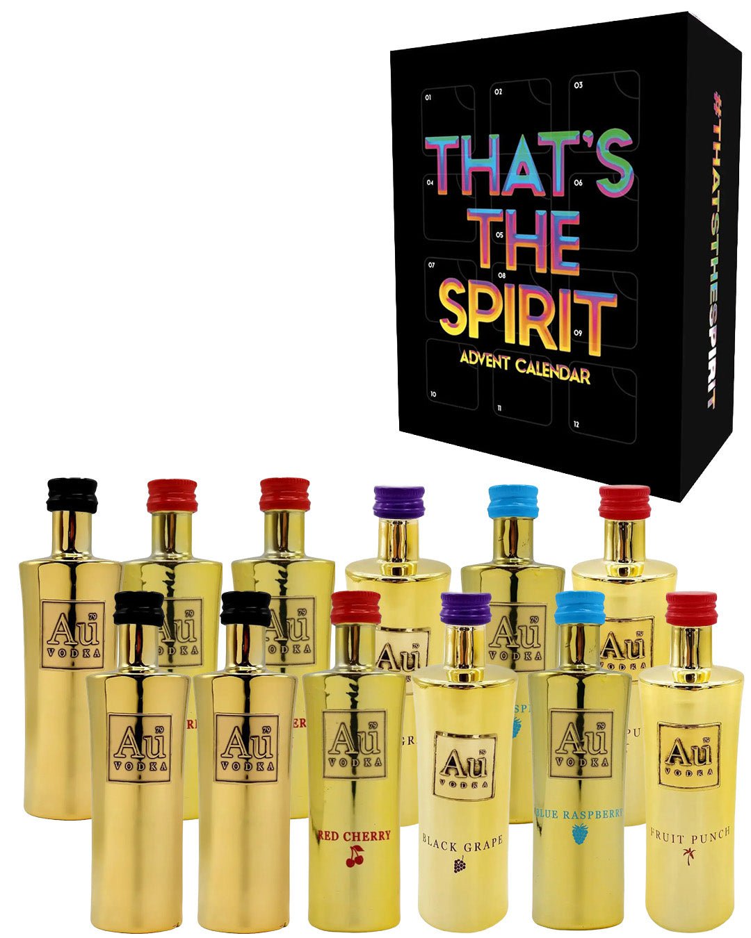 Au Vodka Advent Calendar, 12 x 5 cl Spirit Miniatures