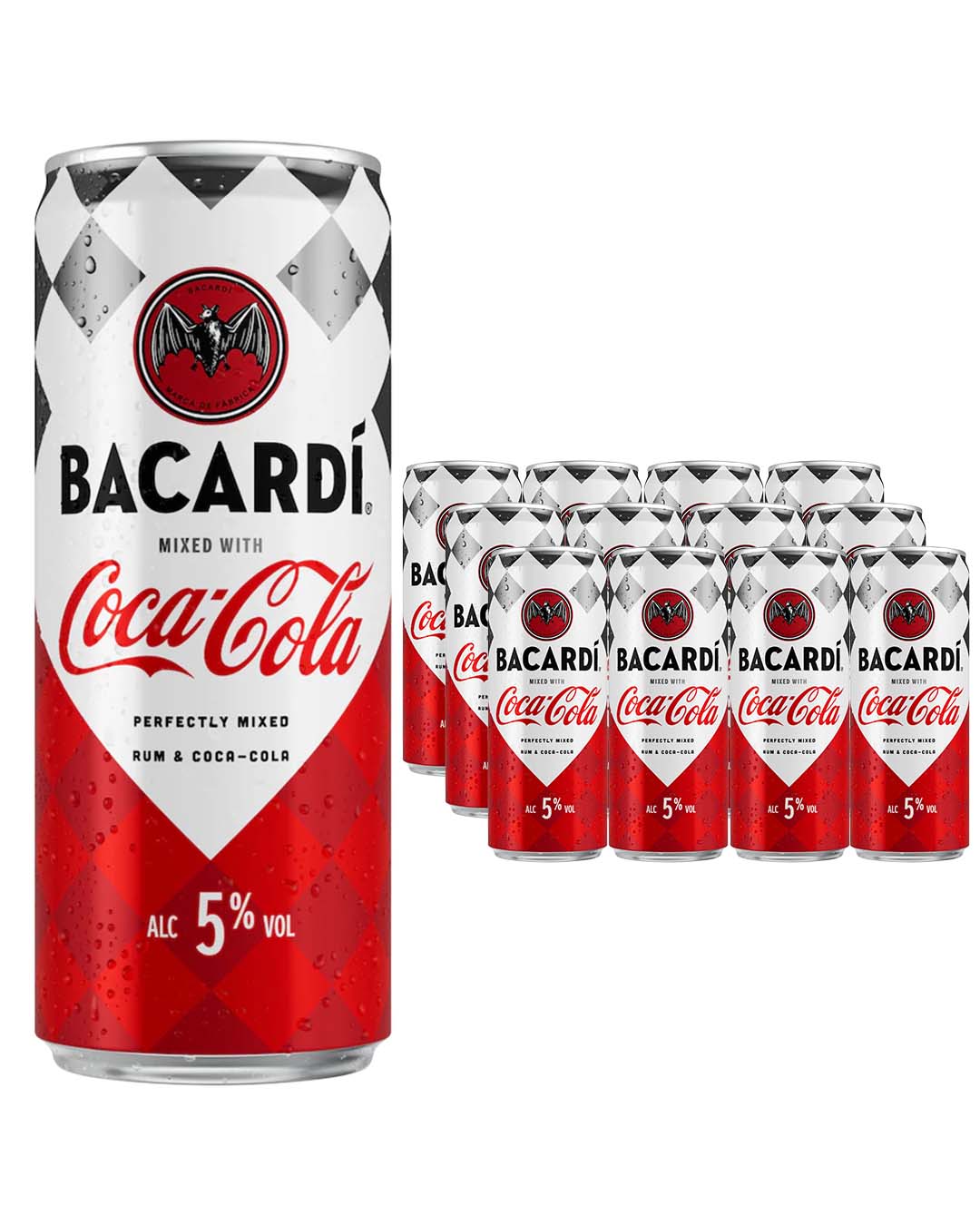 Bacardi Rum & Cola Premixed Cocktail Can Multipack, 12 x 250 ml Ready To Drink 7610113007761