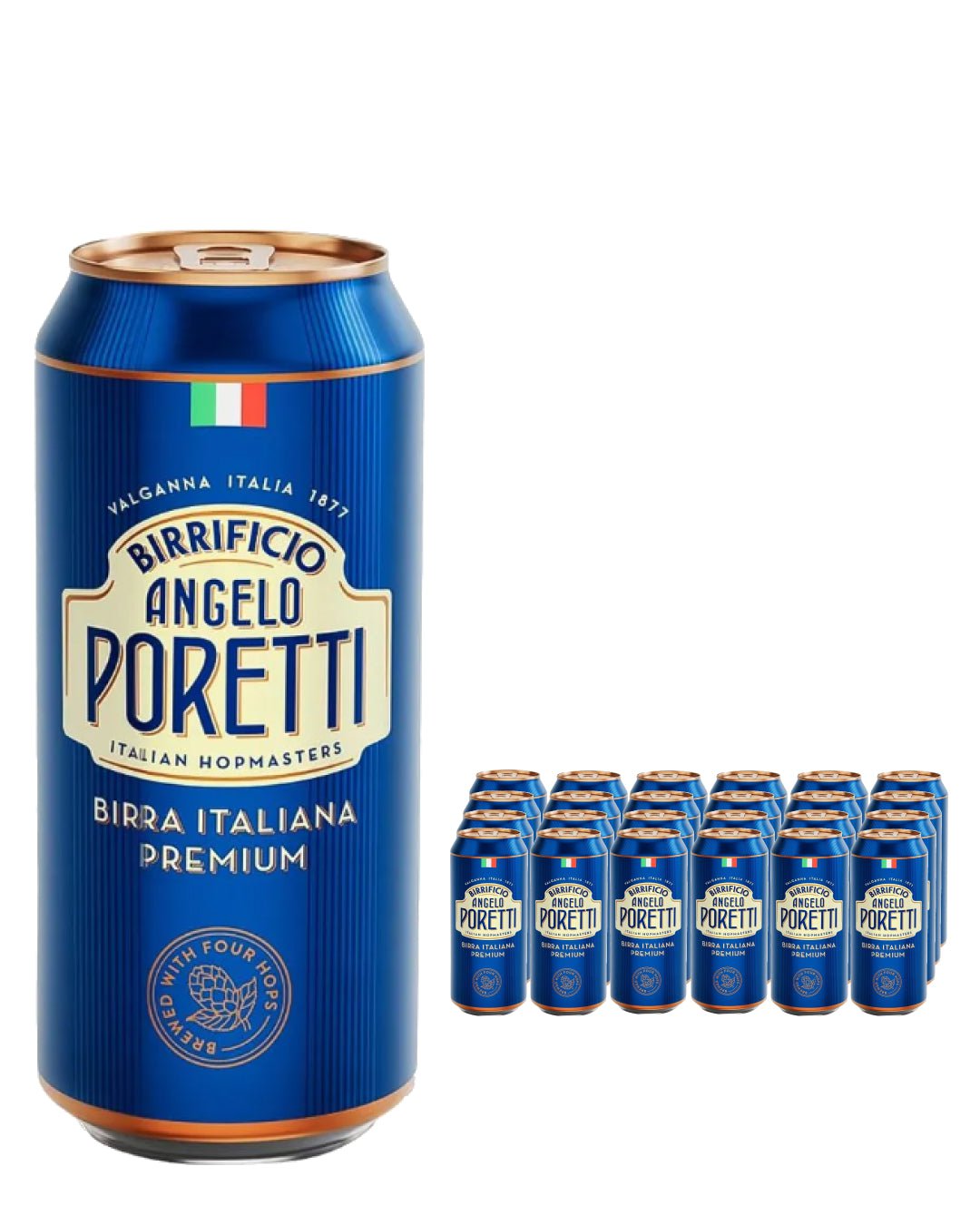 Birrificio Angelo Poretti Italian Lager Beer Can Multipack, 24 x 440 ml Beer