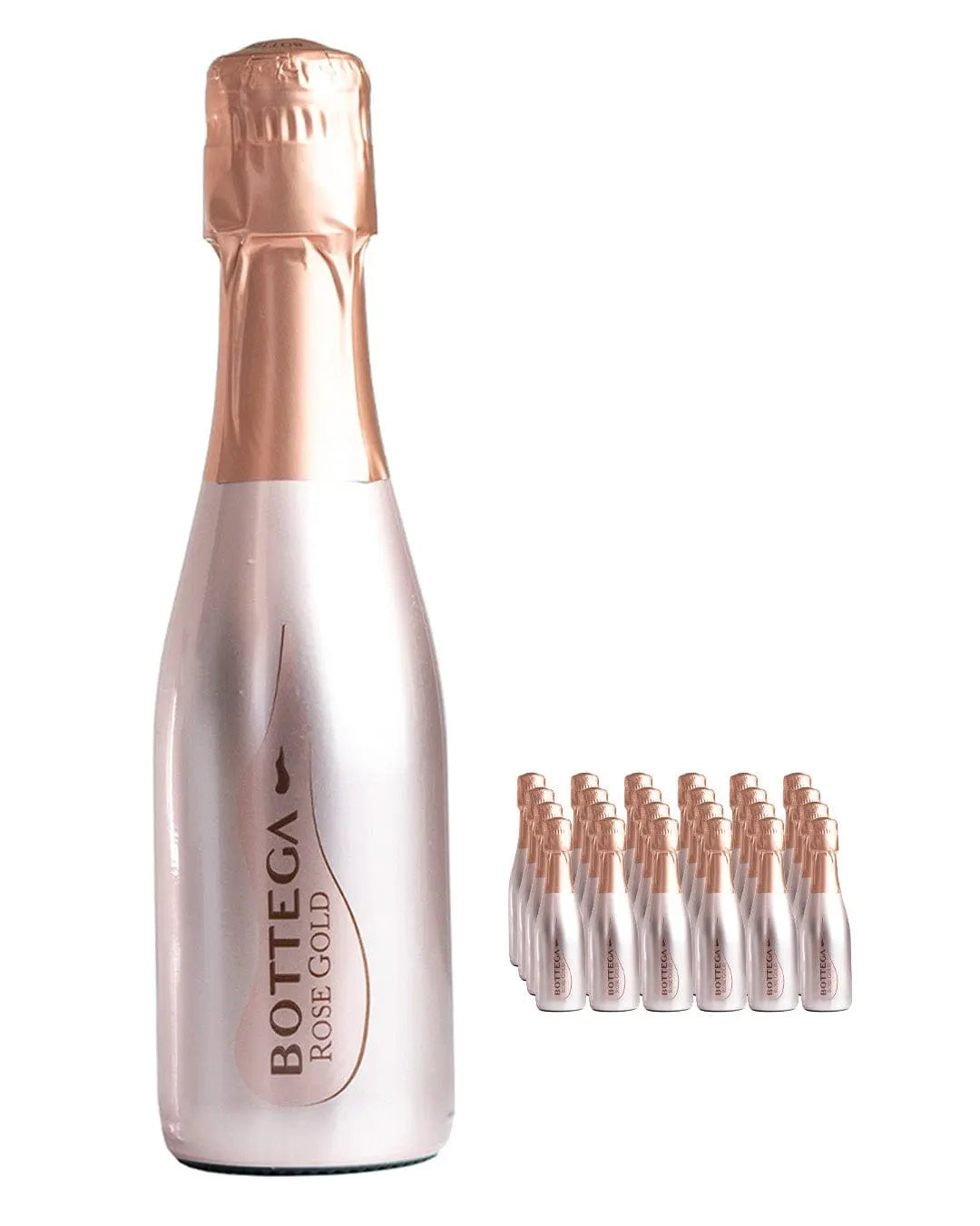 Bottega Rose Gold Spumante Sparkling Wine Multipack, 24 x 20 cl Wine Miniatures