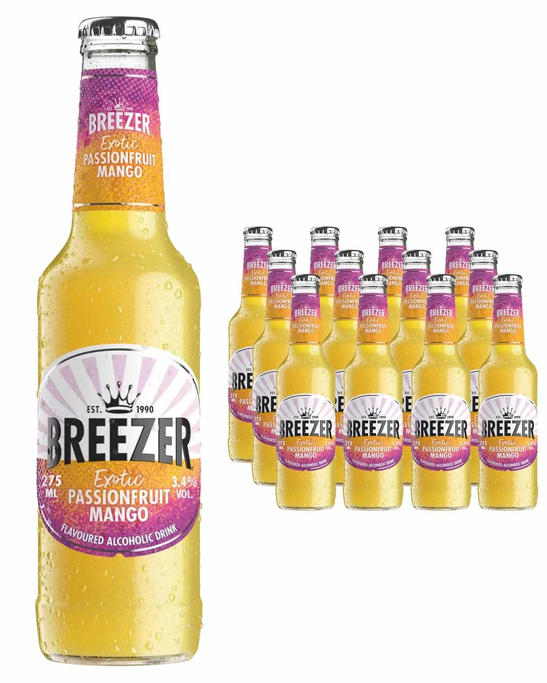 Breezer Exotic Passionfruit Mango Premixed Drink Multipack, 12 x 275 ml Ready To Drink