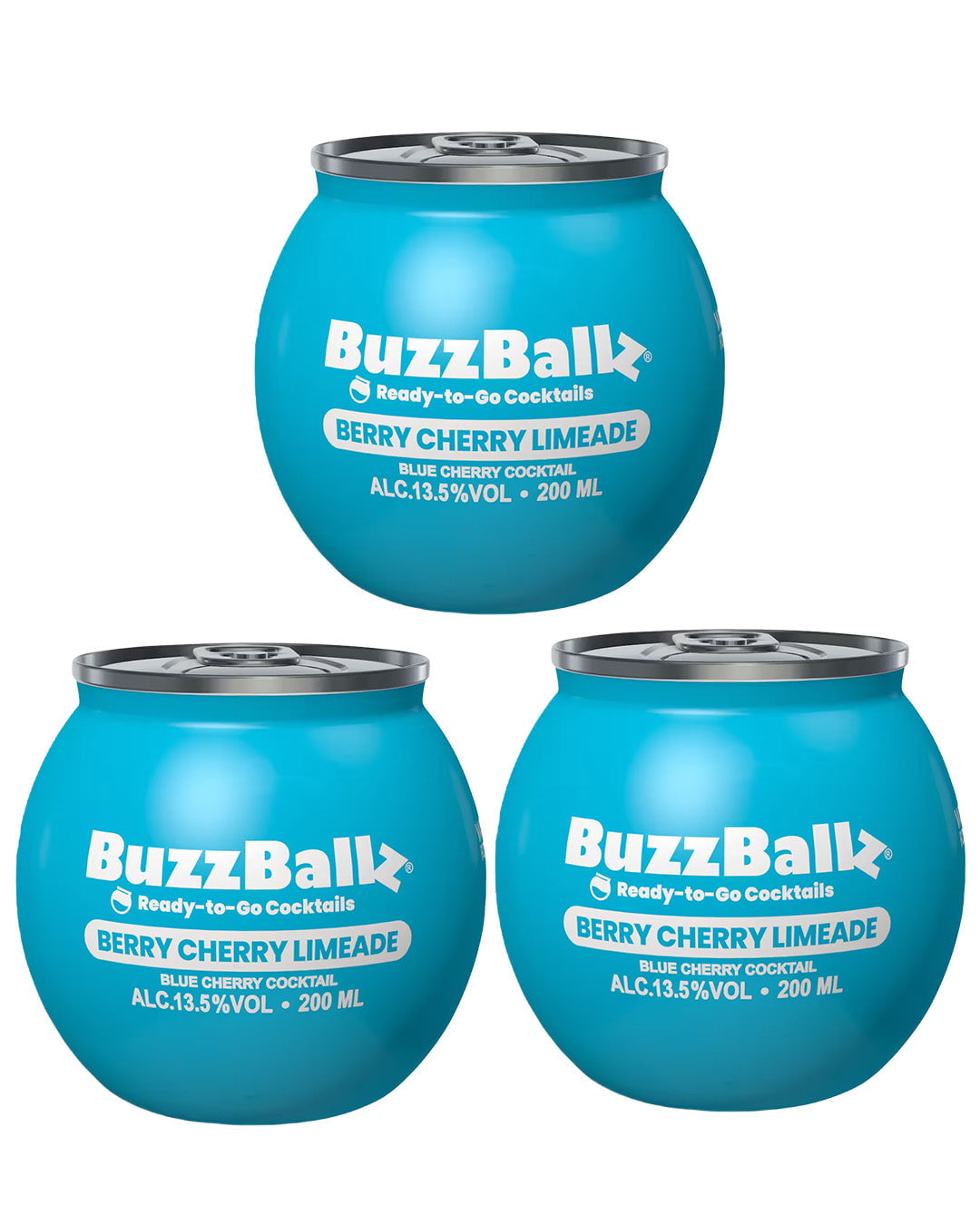 BuzzBallz Berry Cherry Limeade Cocktail, 3 x 200 ml Ready Made Cocktails