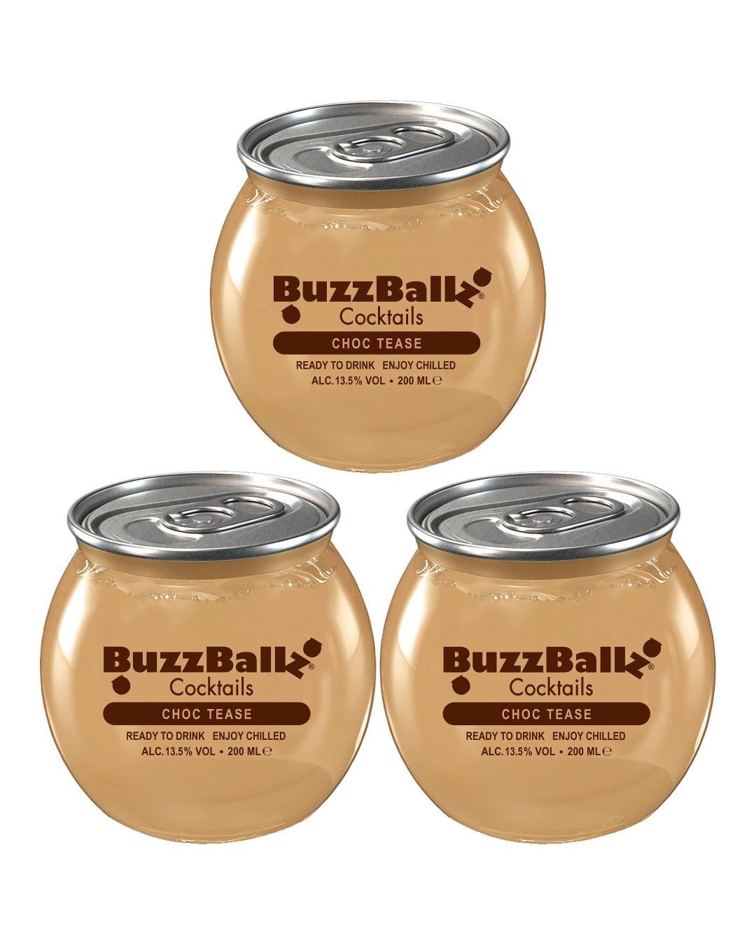 BuzzBallz Choc Tease Cocktail, 3 x 200 ml Ready To Drink