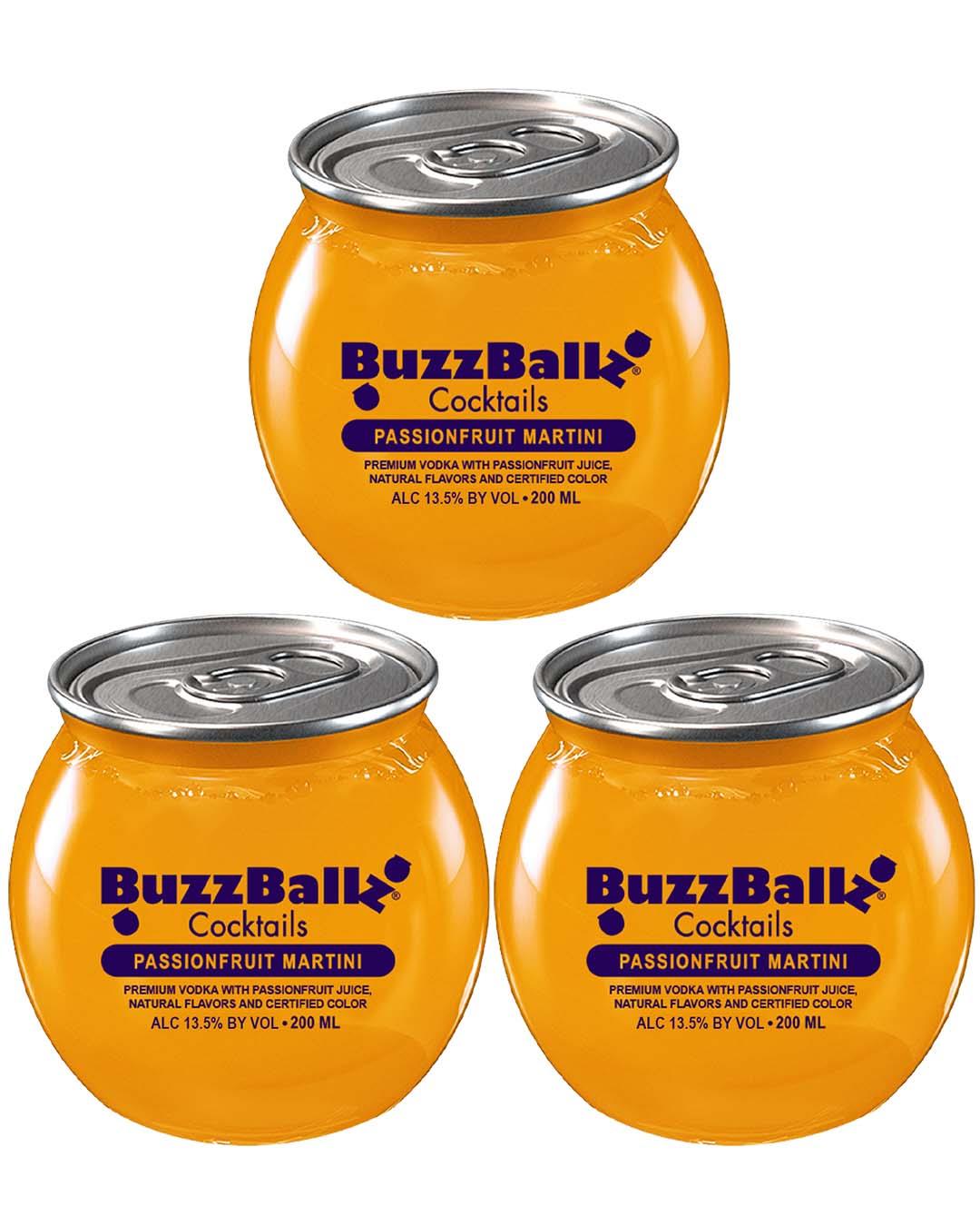 BuzzBallz Passionfruit Martini Cocktail Multipack, 3 x 200 ml Ready To Drink