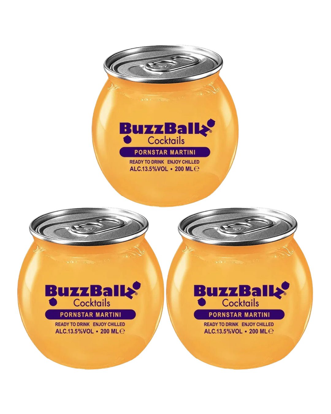BuzzBallz Pornstar Martini Cocktail Multipack, 3 x 200 ml Ready Made Cocktails