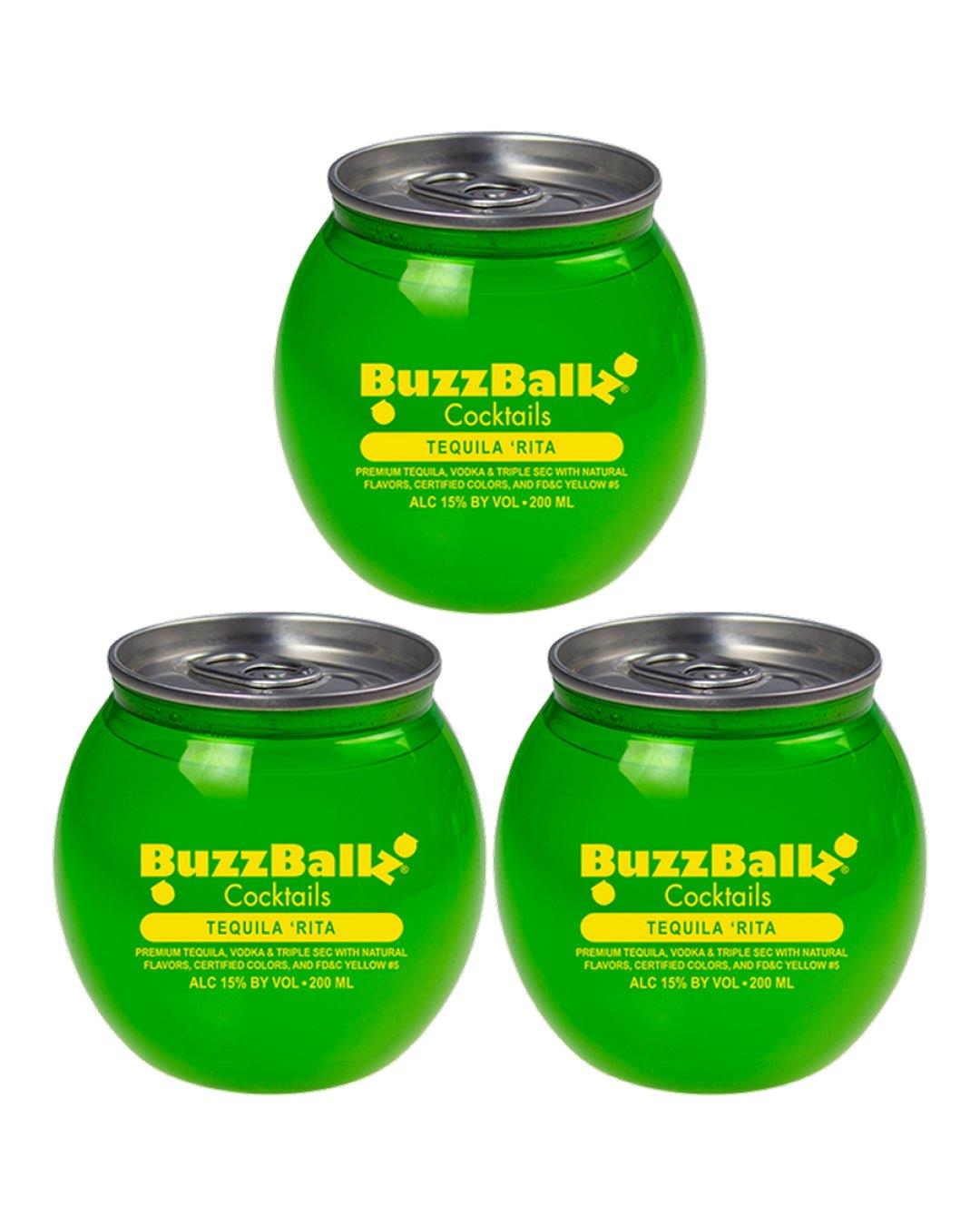 BuzzBallz Tequila Rita Cocktail, 3 x 200 ml Ready To Drink