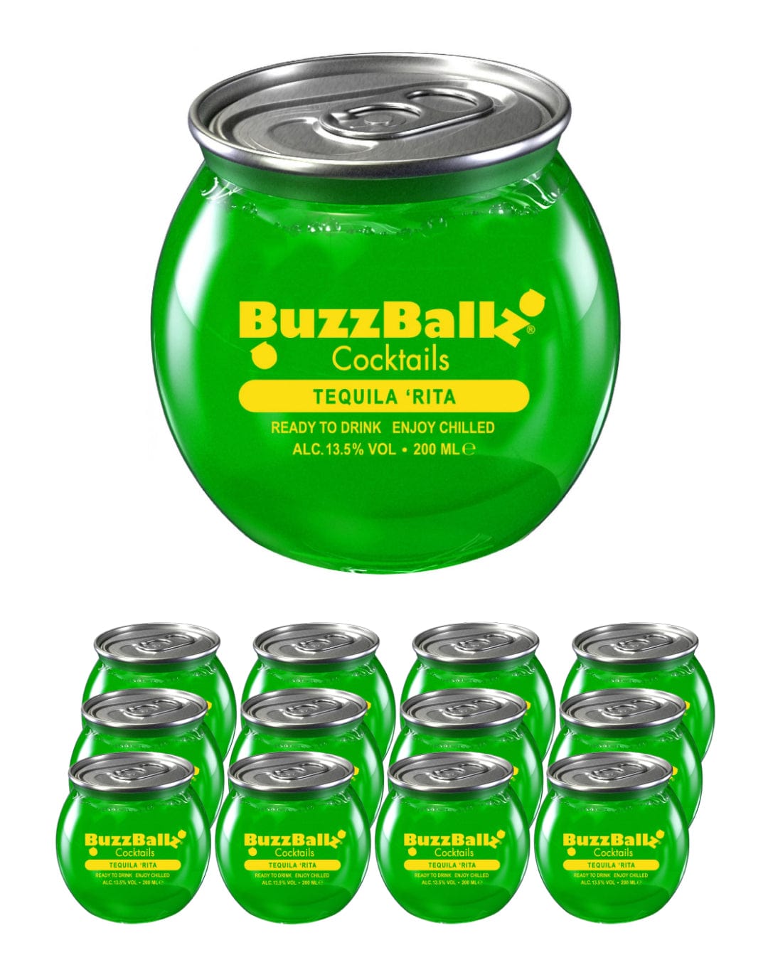 BuzzBallz Tequila Rita Cocktail Multipack, 12 x 200 ml Ready Made Cocktails 850035474198