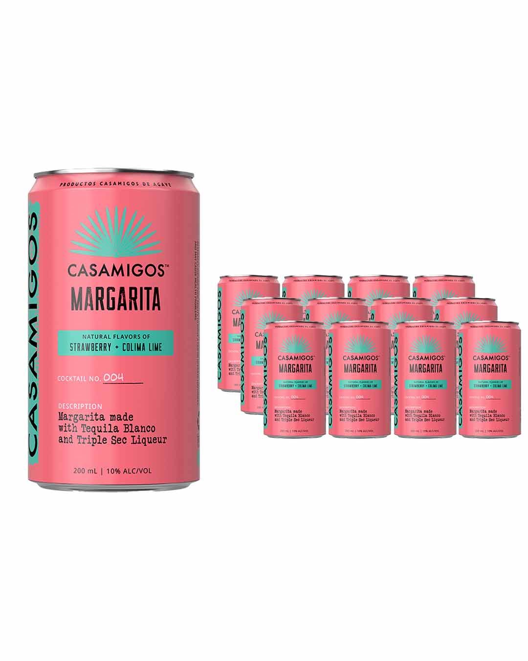 Casamigos Margarita Strawberry and Colima Lime Can Multipack, 12 x 200ml Ready To Drink