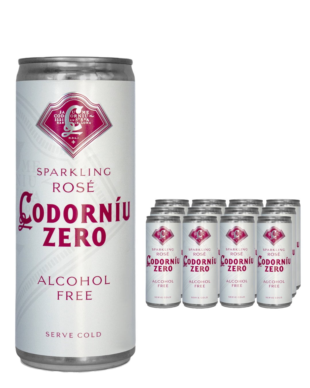 Codorniu Zero Alcohol Free Sparkling Rose Wine Multipack, 12 x 250 ml Champagne & Sparkling