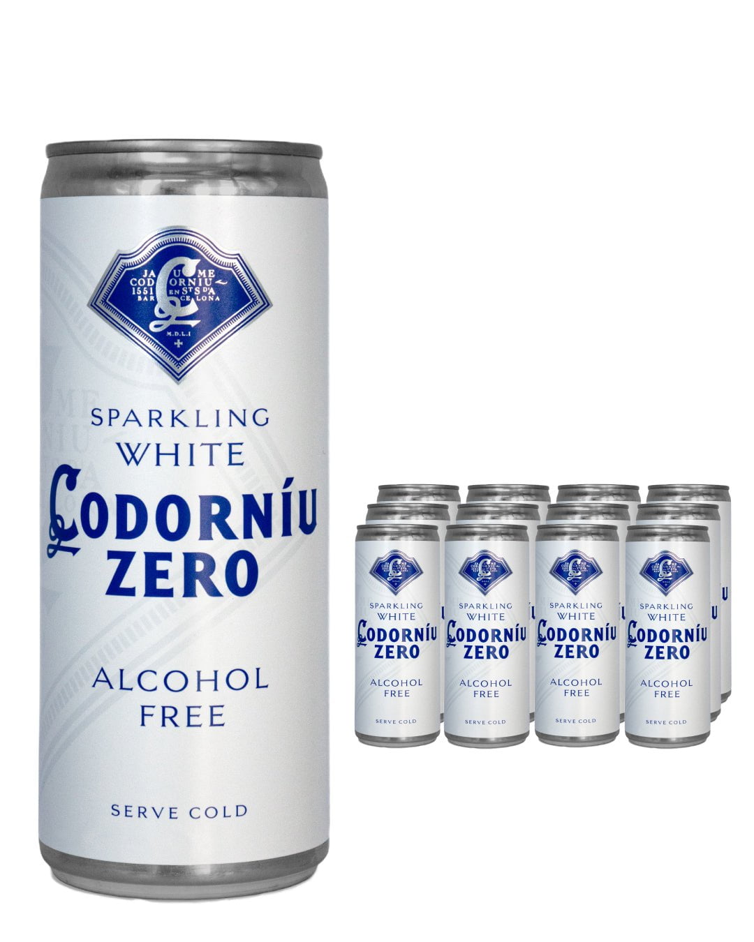 Codorniu Zero Alcohol Free Sparkling White Wine Multipack, 12 x 250 ml Champagne & Sparkling