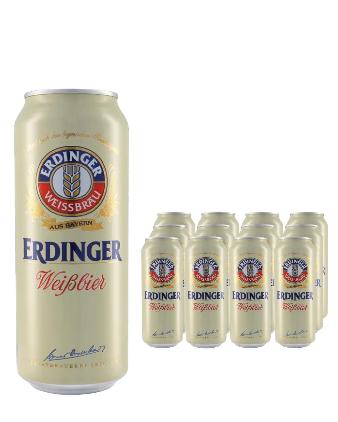 Erdinger Weissbier Beer Can Multipack, 12 x 500 ml Beer