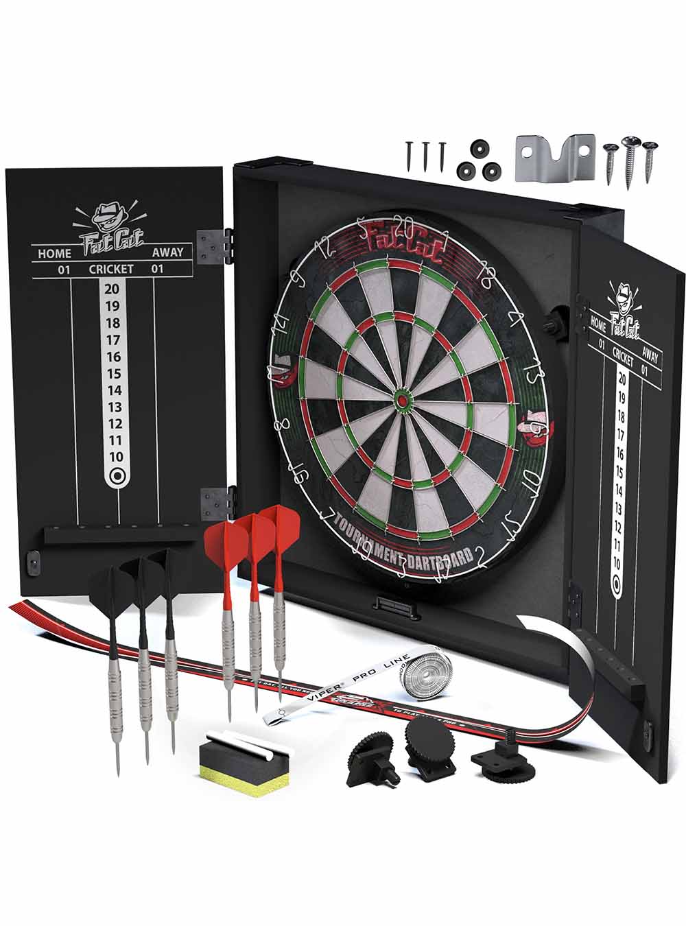 Fat Cat Complete Home Darts Center | The Ultimate All-in-One Dartboard Solution Bar Games