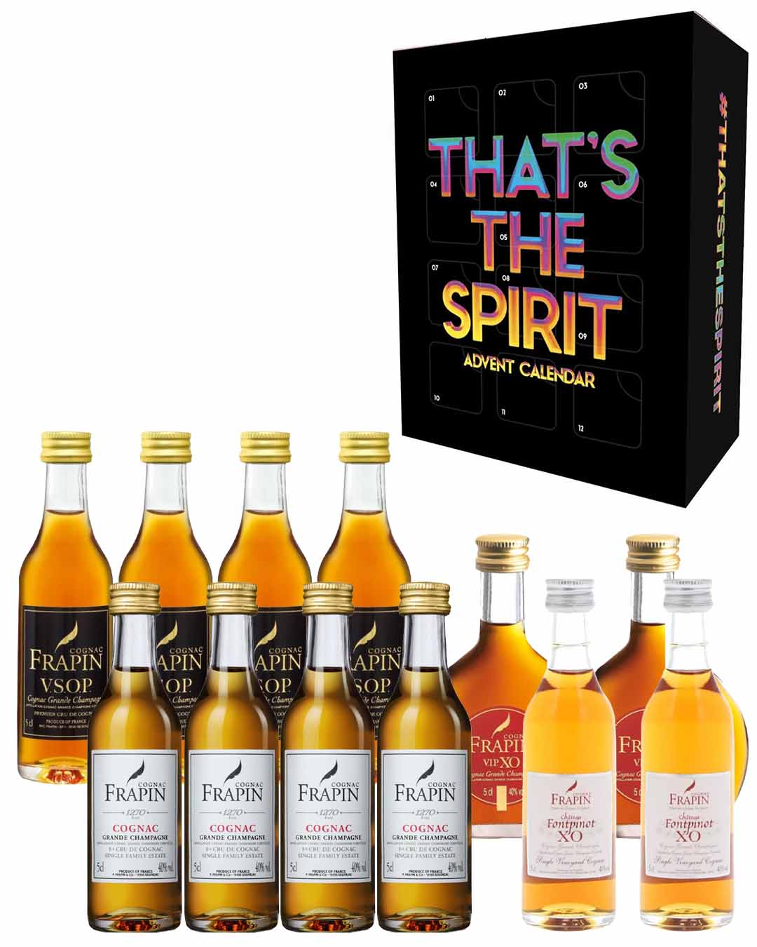 Frapin Cognac Advent Calendar, 12 x 5 cl Spirit Miniatures