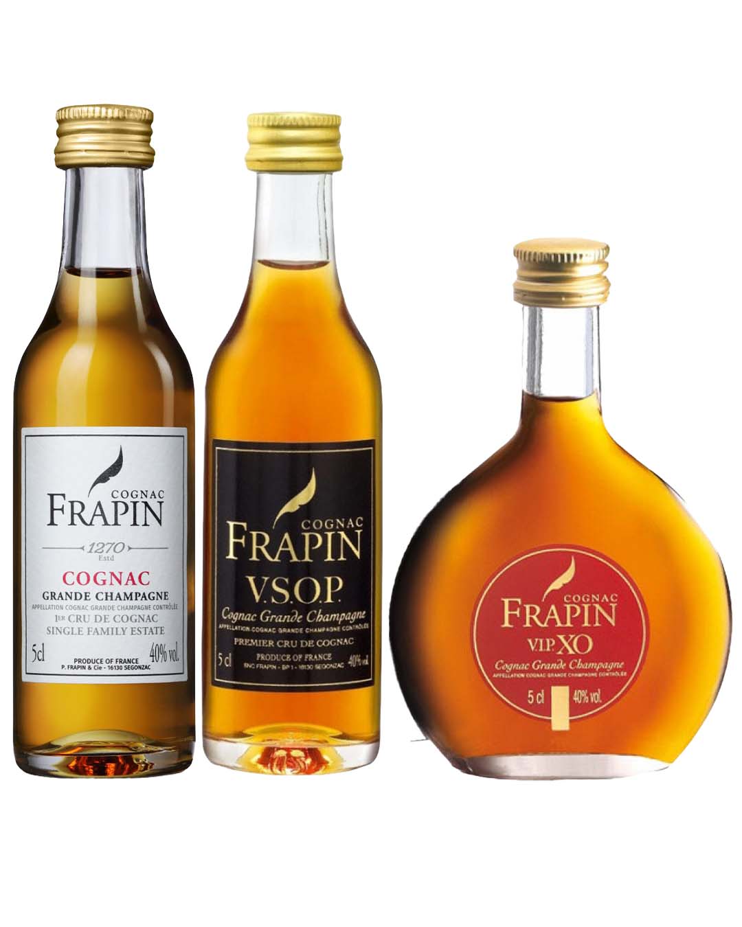 Frapin Cognac Miniature Trio, 5 cl Spirit Miniatures