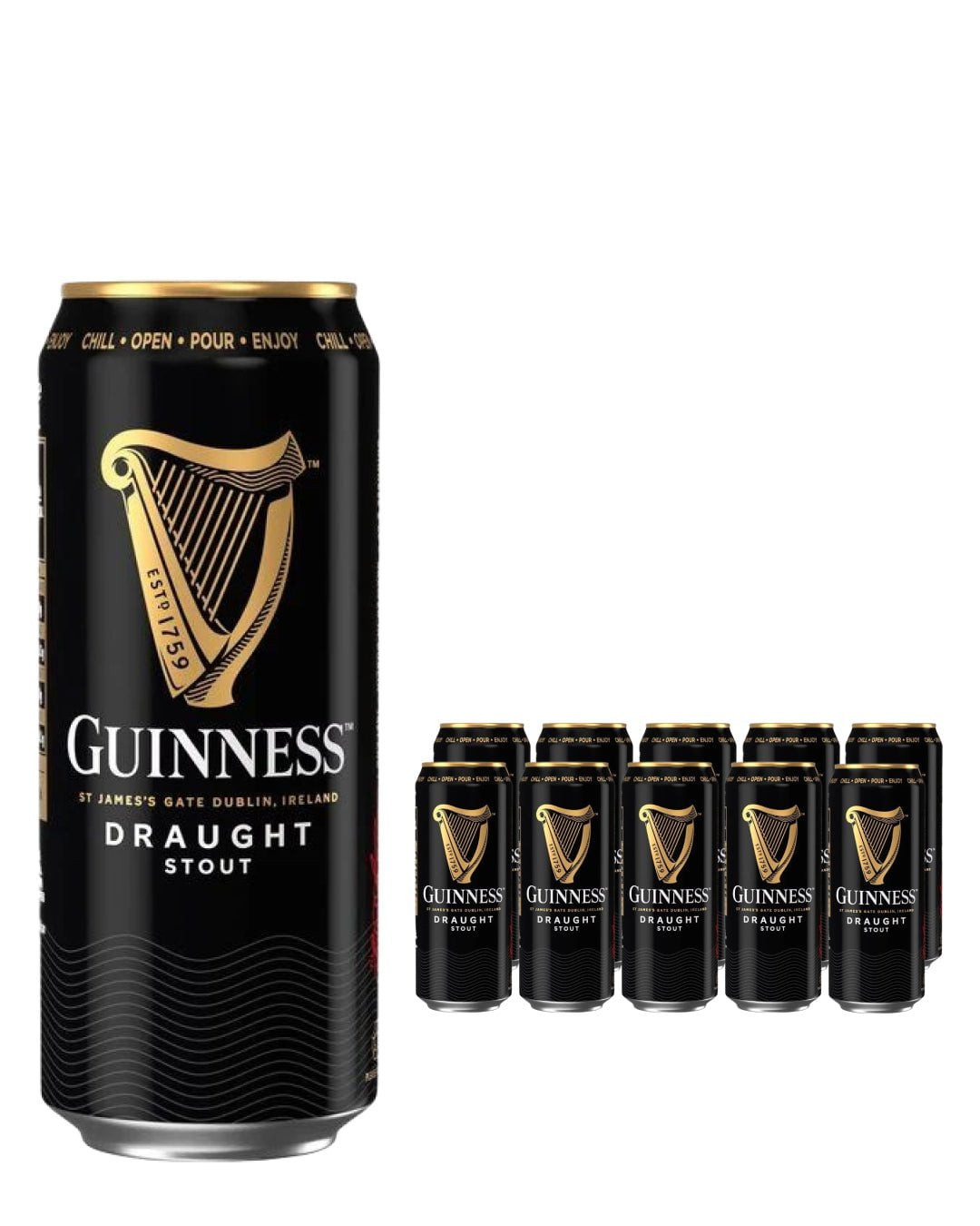 Guinness Draught Beer Can Multipack, 10 x 440 ml Beer 5000196000636