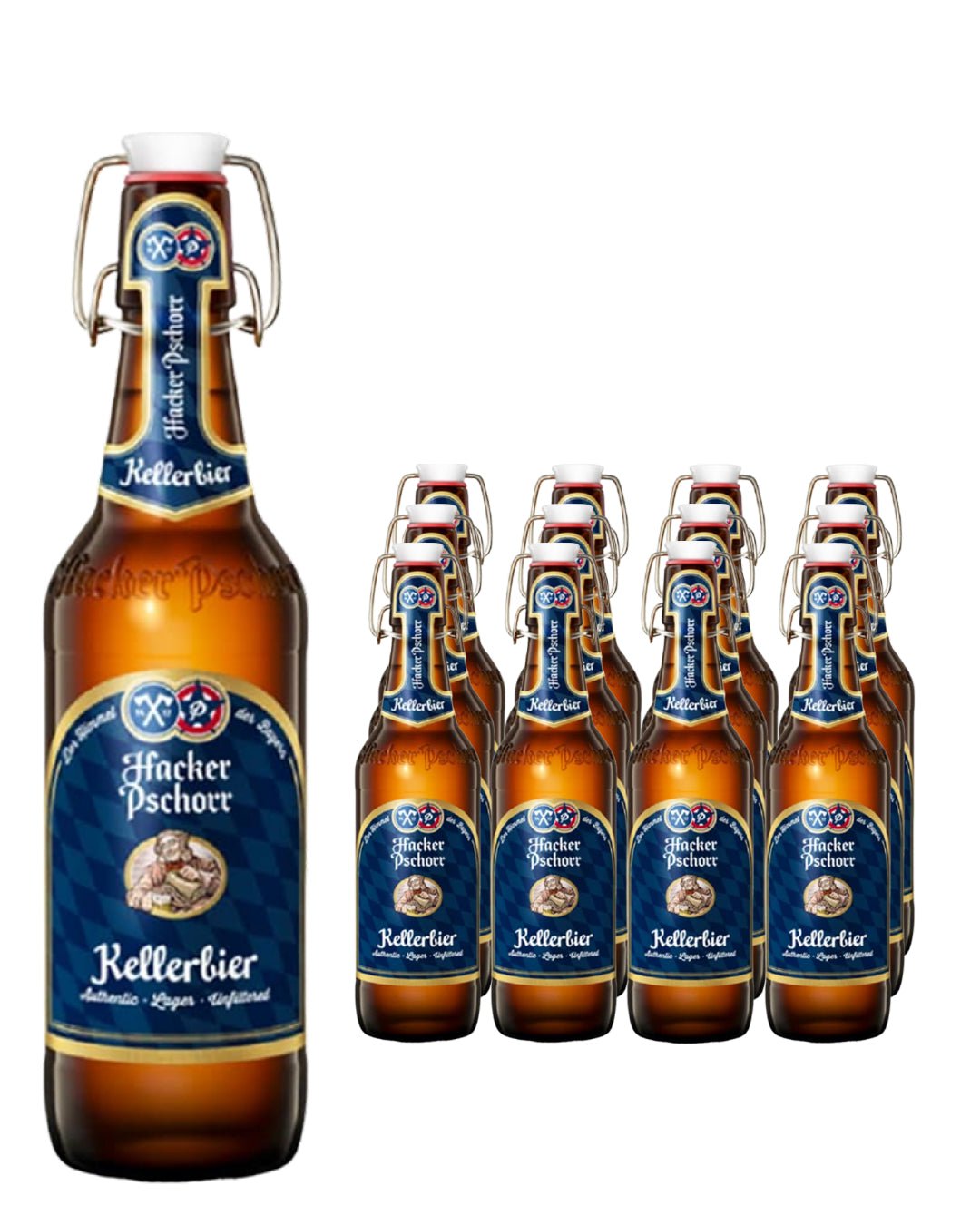 Hacker Pschorr Kellerbier Bottle Multipack, 12 x 500 ml Beer