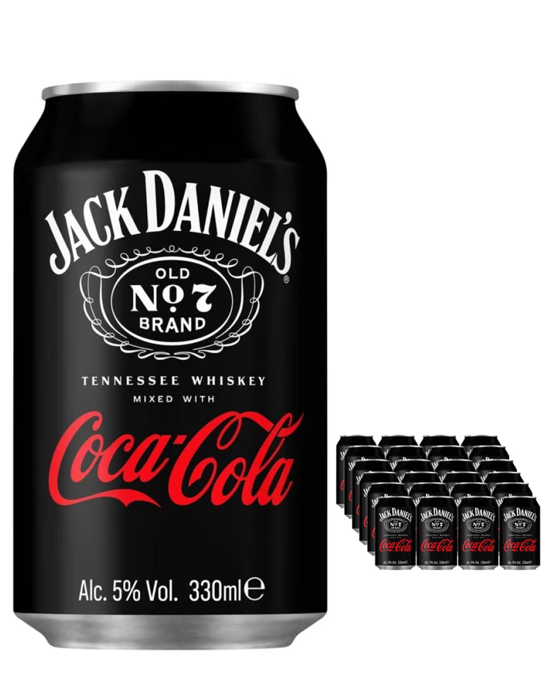 Jack Daniel's Old No. 7 Tennessee Whiskey & Coca Cola Premixed Can Multipack, 24 x 330 ml Ready Made Cocktails 5099873003220