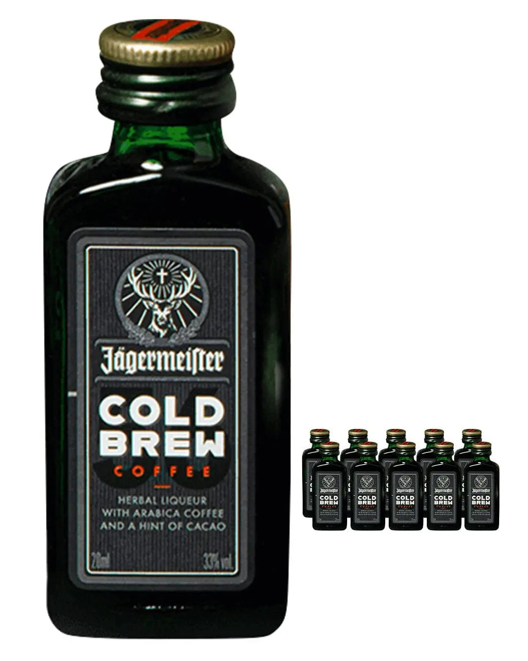 Jagermeister Cold Brew Coffee Liqueur Miniature Multipack, 10 x 2 cl Spirit Miniatures