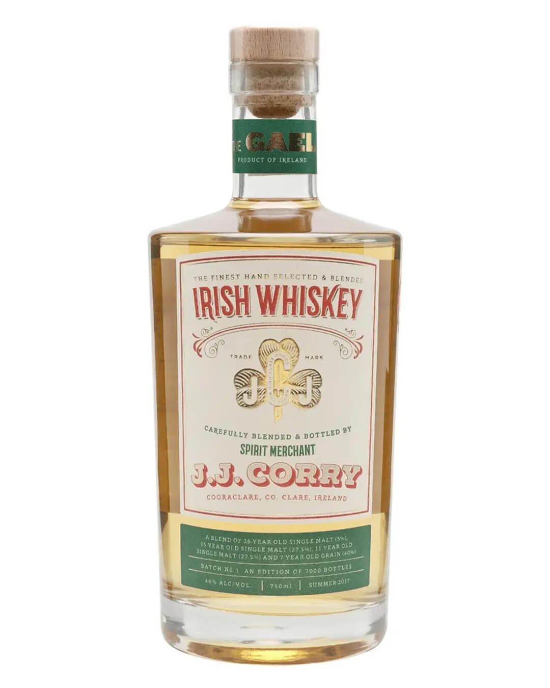JJ Corry, The Gael Whiskey, 70 cl Whisky 5391532630212