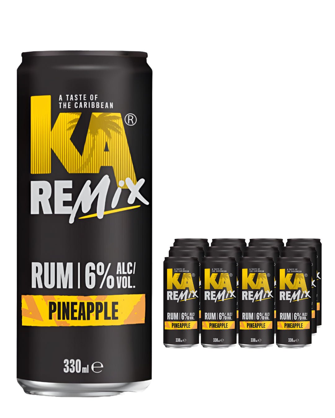 KA Remix Rum Pineapple Premixed Can Multipack, 12 x 330 ml Wine