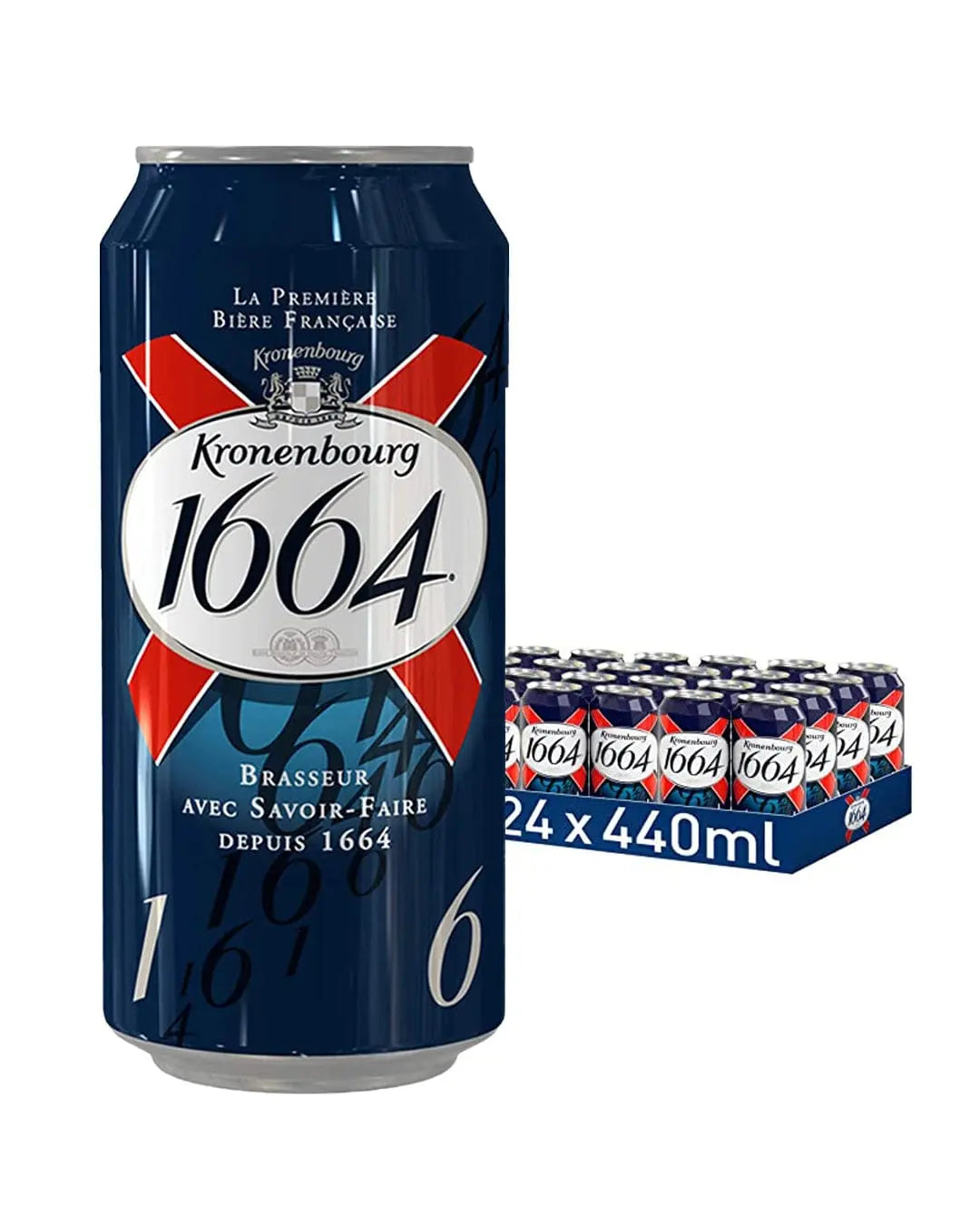 Kronenbourg 1664 Lager Beer Cans Multipack, 24 x 440 ml Beer