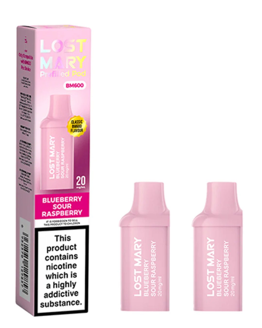 Lost Mary BM600 Blueberry Sour Raspberry Pods spirits