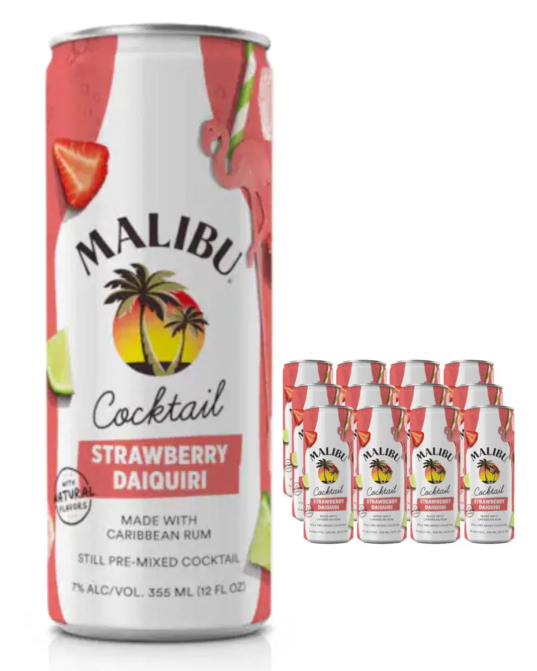 Malibu Cocktail Strawberry Daiquiri Premixed Multipack, 12 x 250 ml