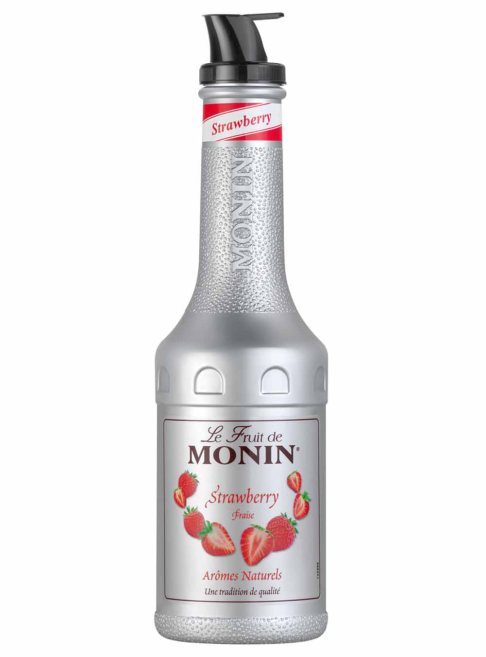 Monin Strawberry Fruit Mix Puree; 1 L Cocktail Essentials