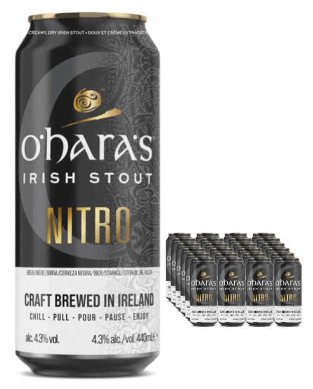 O'Hara's Irish Nitro Stout Beer Multipack, 24 x 440 ml beer
