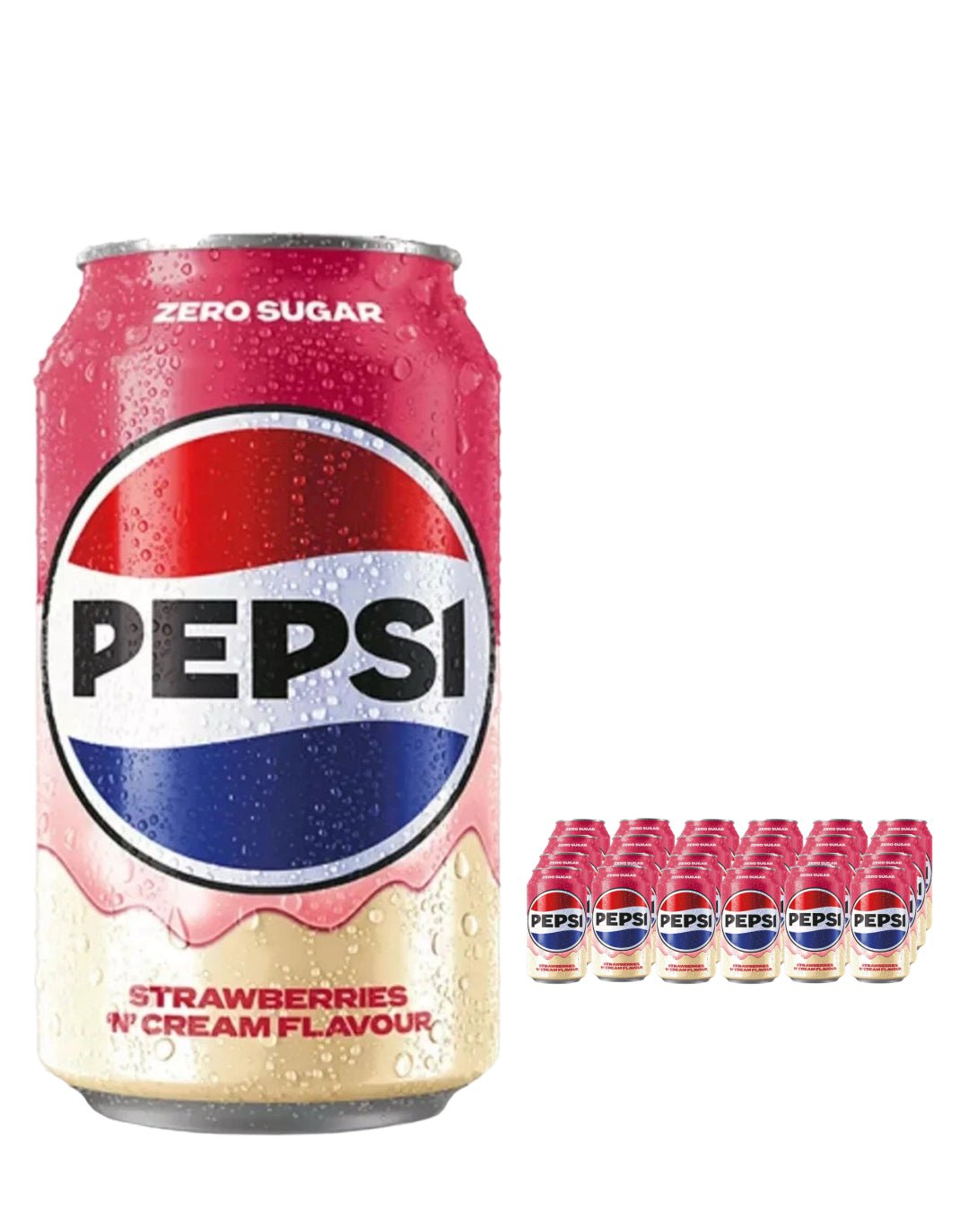 Pepsi Strwberry 'N' Cream Soda Can Multipack, 24 x 330 ml Soft Drinks & Mixers