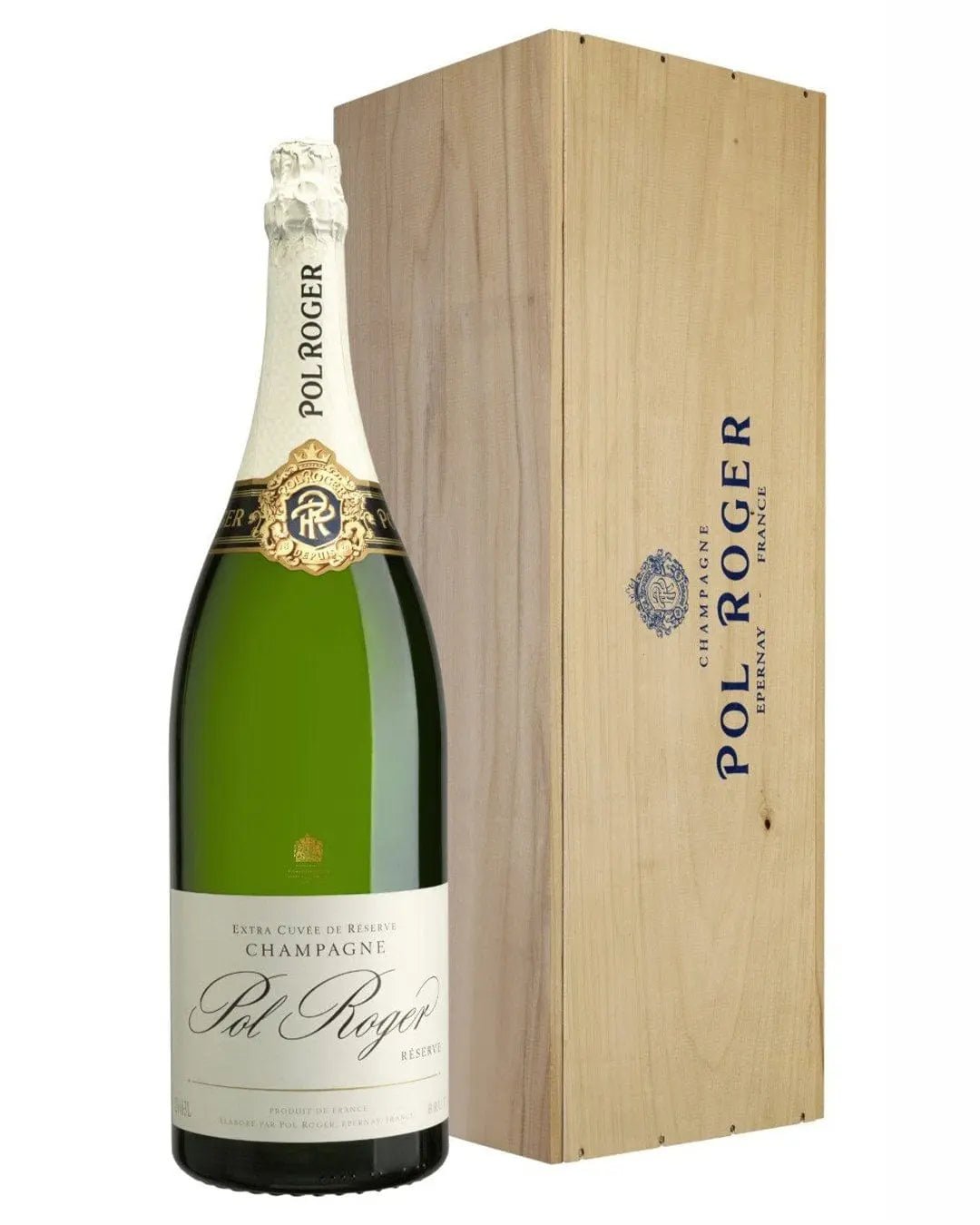 Pol Roger Brut Reserve Jeroboam in Wooden Box, 3 L Champagne & Sparkling 3260925012008