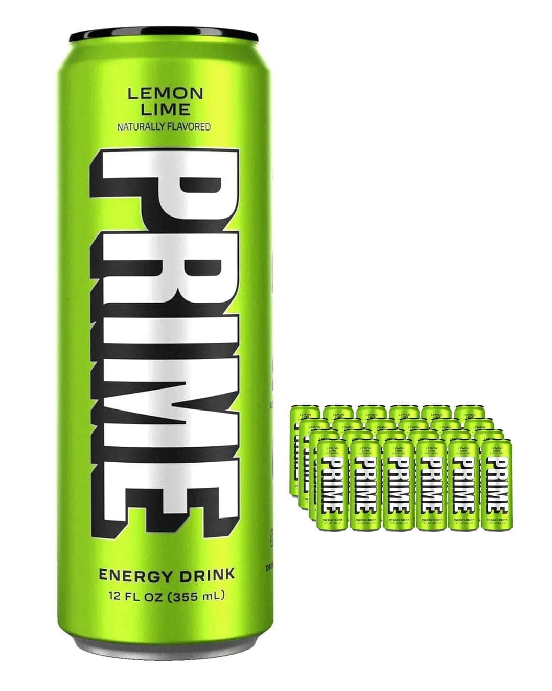Prime Lemon Lime Energy Drink Multipack, 24 x 355 ml The Bottle Club