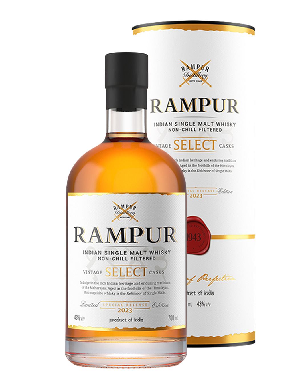 Rampur Vintage Select Cask Single Malt Whisky, 70 cl whisky