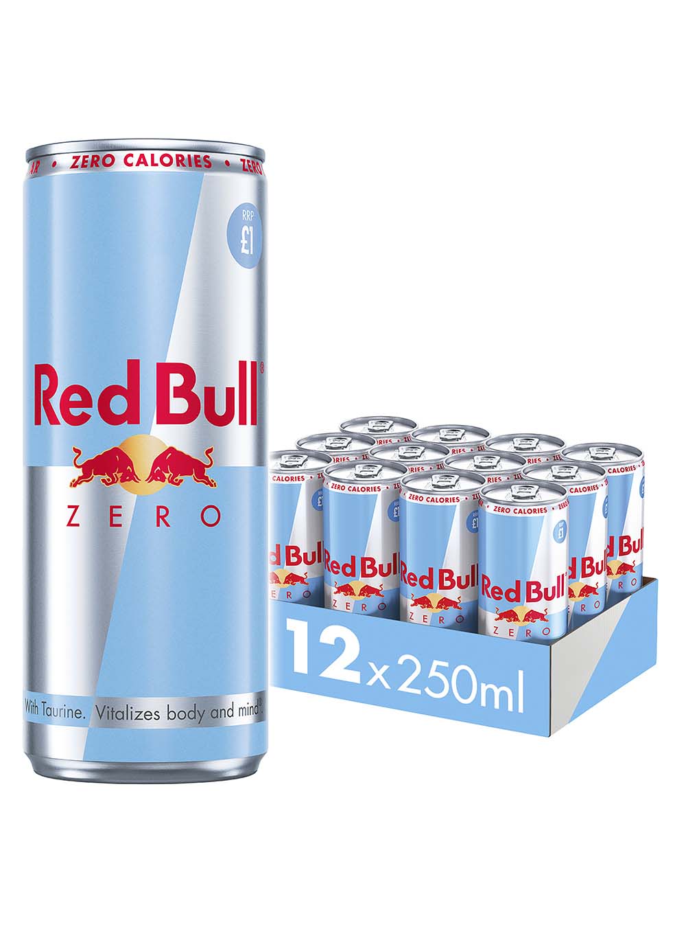 Red Bull Zero Energy Drink Price Marked Multipack, 12 x 250 ml Soft Drinks & Mixers 9002490281571