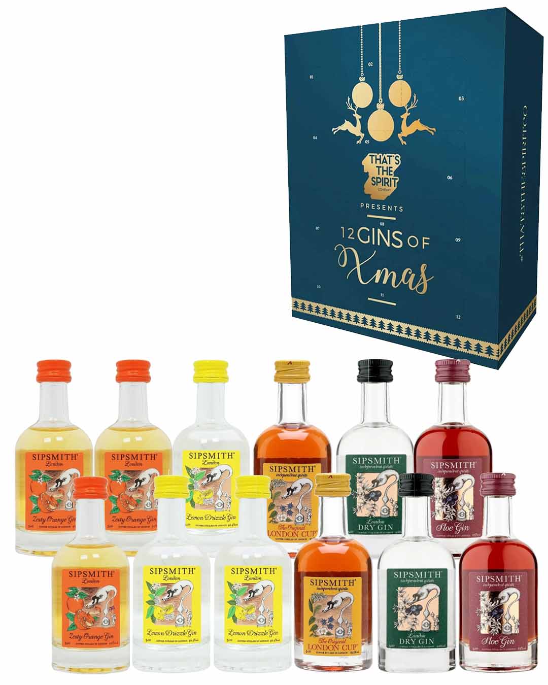 Sipsmiths Gin Advent Calendar, 12 x 5 cl Spirit Miniatures