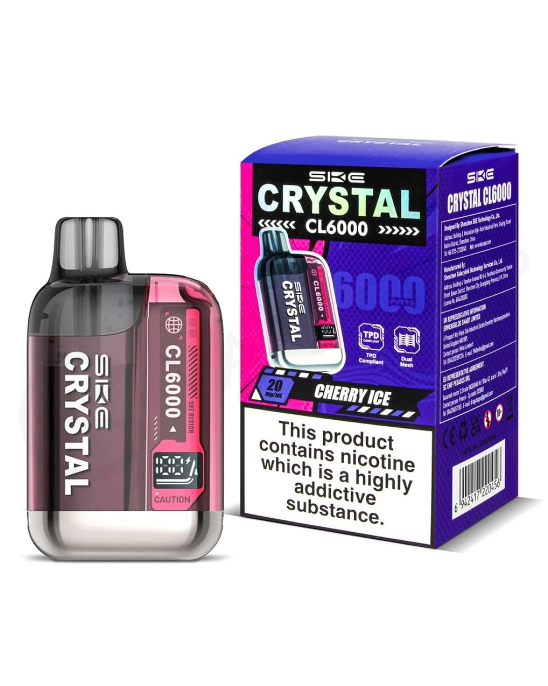 SKE Crystal CL6000 Cherry Ice Prefilled Kit spirits