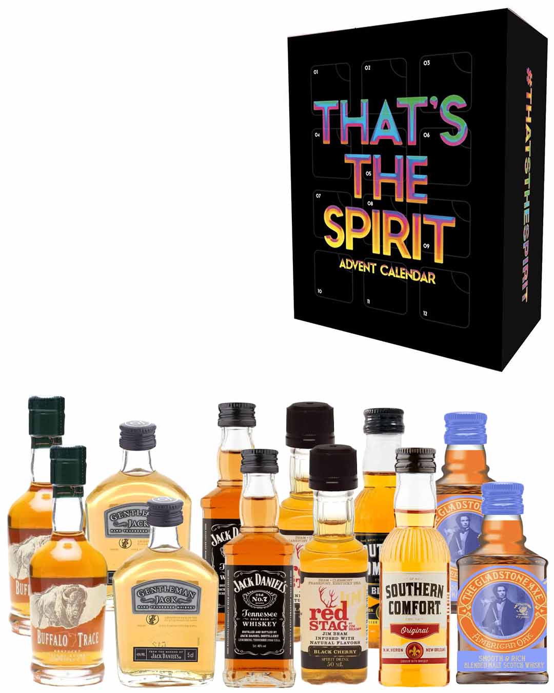 That's The Spirit - American Whiskey Advent Calendar, 12 x 5 cl Spirit Miniatures