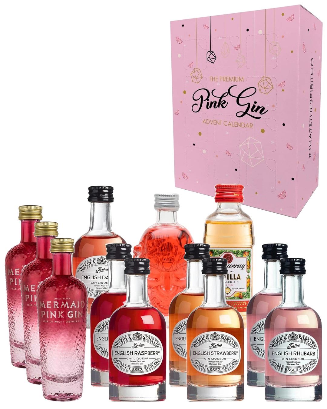 That's the Spirit Pink and Fruity Gin Advent Calendar, 12 x 5 cl spirit-miniatures