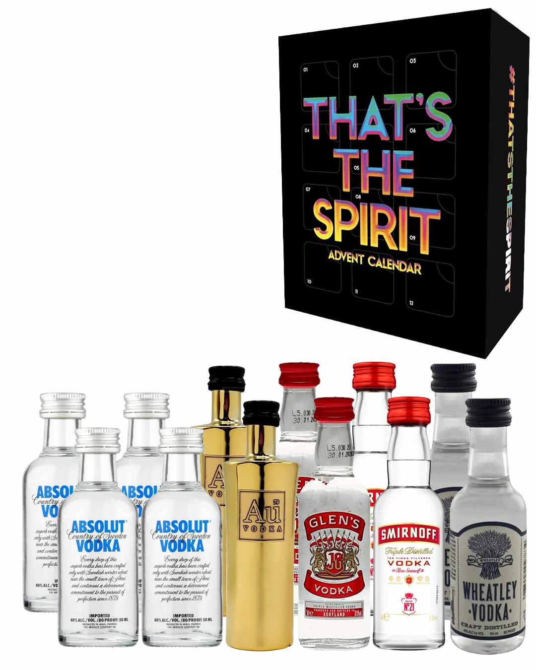 That's The Spirit - Pure Vodka Advent Calendar, 12 x 5 cl Spirit Miniatures