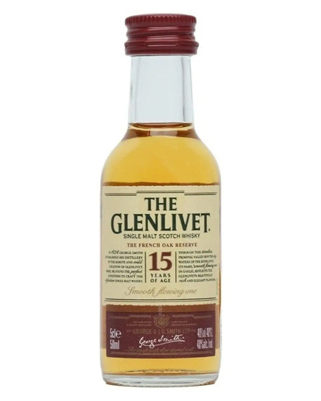 The Glenlivet 15 Year Old Malt Whisky Miniature, 5 cl Spirit Miniatures