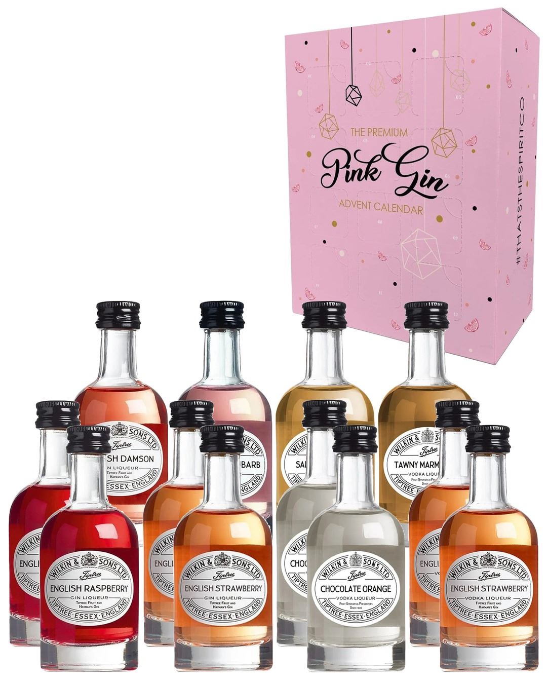 Tiptree Gin and Vodka Liqueur Advent Calendar, 12 x 5 cl spirit-miniatures