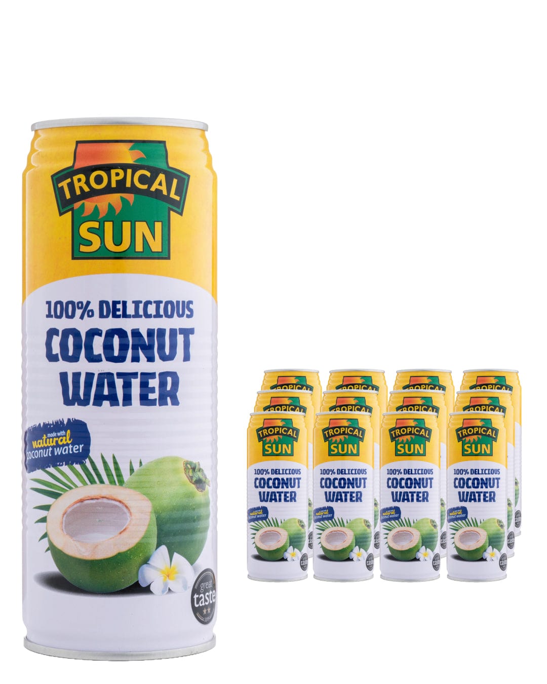 Tropical Sun Coconut Water Drink Can Multipack, 12 x 520 ml Water