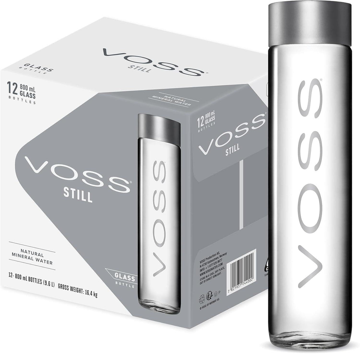 Voss Still Water Glass Bottle Multipack, 12 x 800 ml water