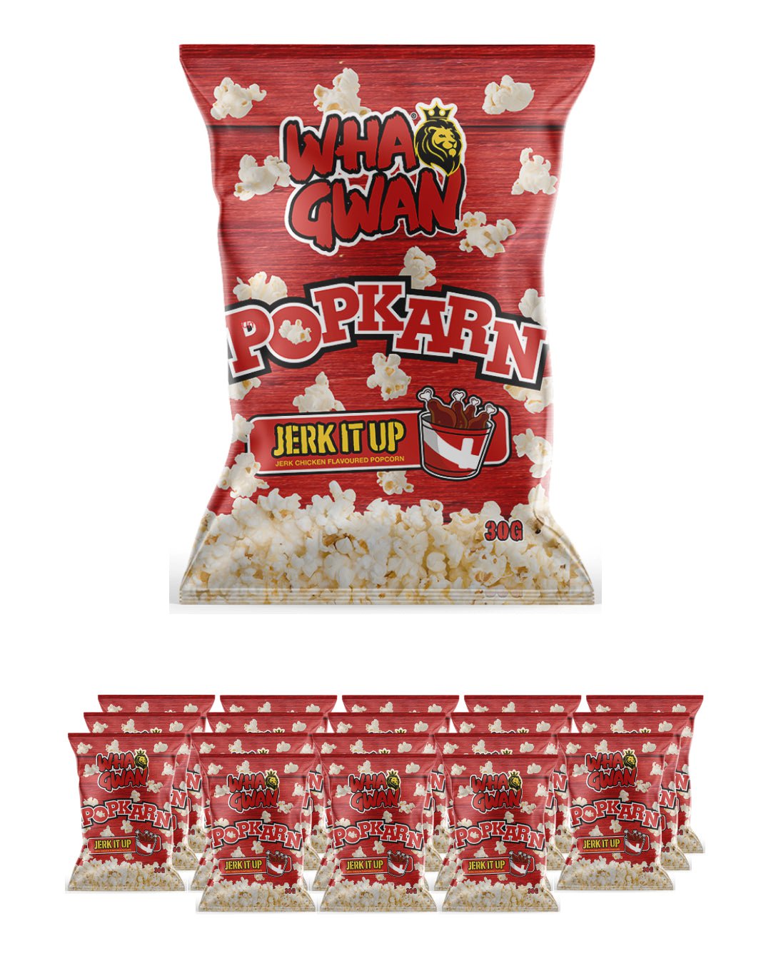 Wha Gwan Popkarn Jerk it up Popcorn Multipack, 18 x 25 g spirits