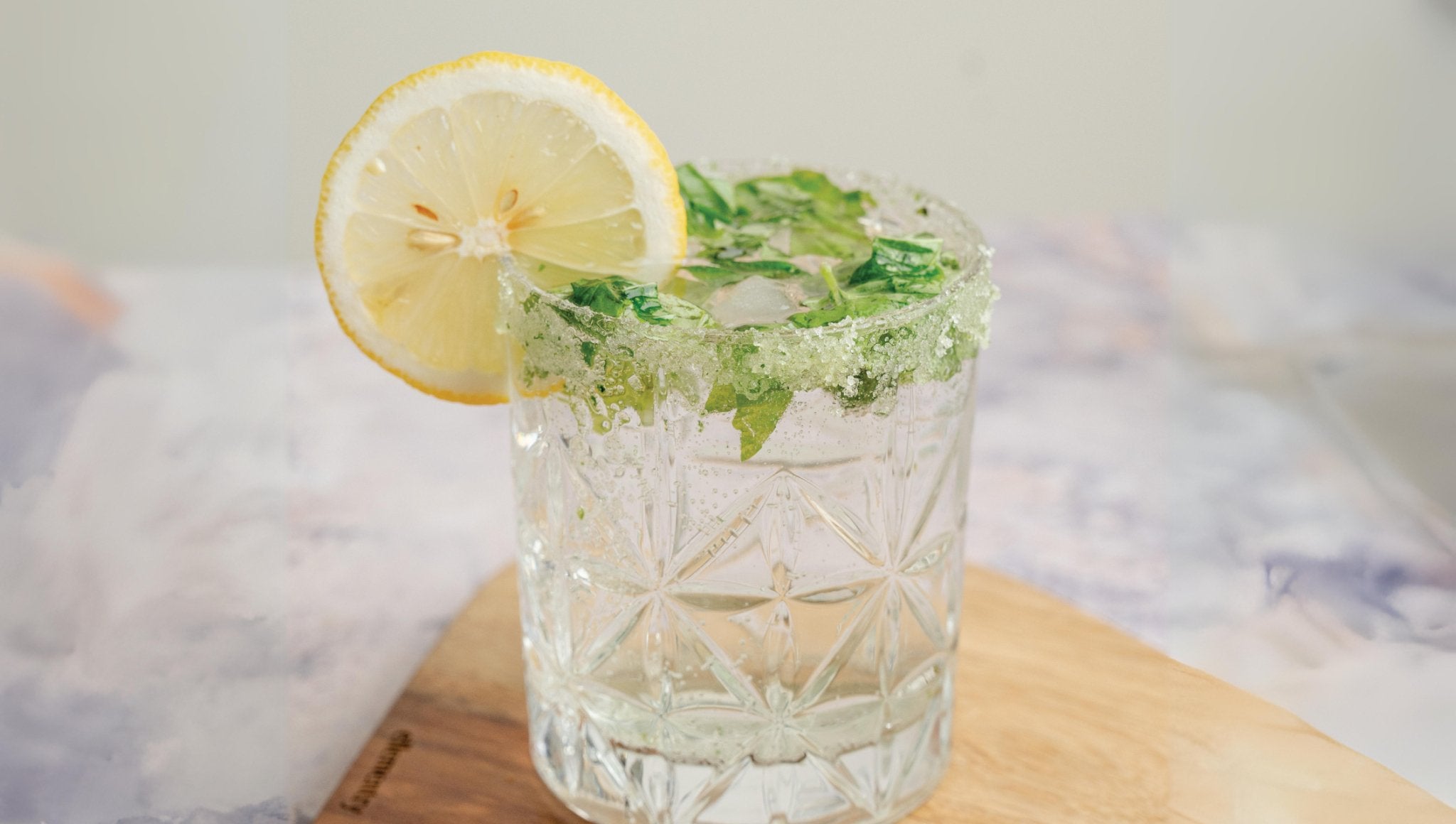 Spiked Sparkling Basil Lemonade Cocktail Recipe