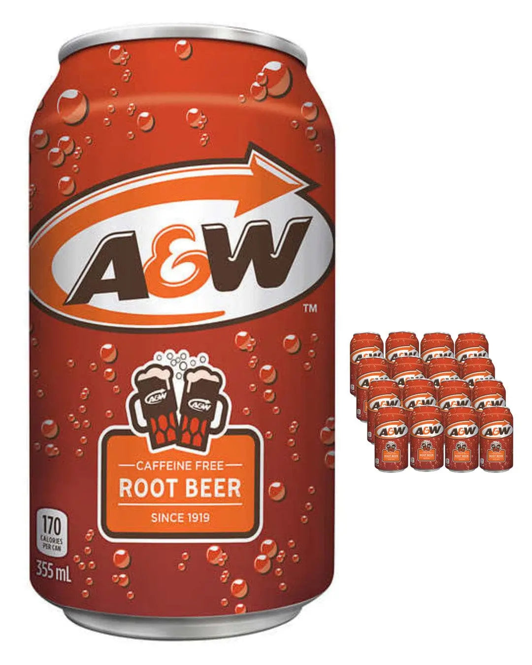 A&W Root Beer Soda Multipack, 12 x 355 ml Soft Drinks & Mixers